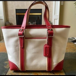 Vintage Coach Small Canvas Tote
